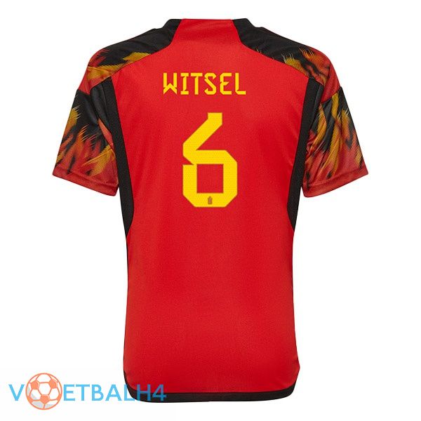 België (WITSEL 6) voetbal jerseys thuis rood wereldbeker 2022