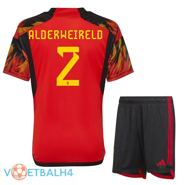 België (ALDERWEIRELD 2) kinderen voetbal jerseys thuis rood wereldbeker 2022