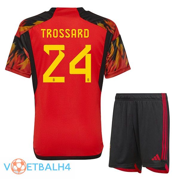 België (TROSSARD 24) kinderen voetbal jerseys thuis rood wereldbeker 2022