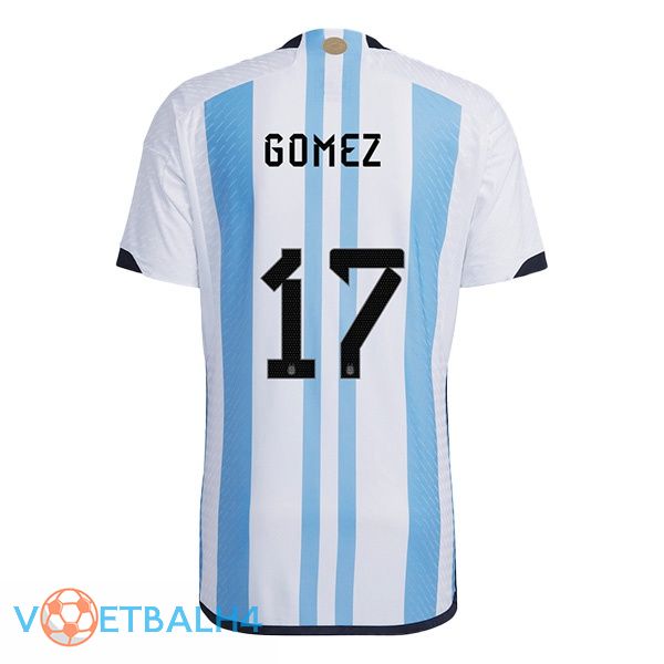 Argentinië (GOMEZ 17) voetbal jersey thuis blauw wit voetbal wereldbeker 2022