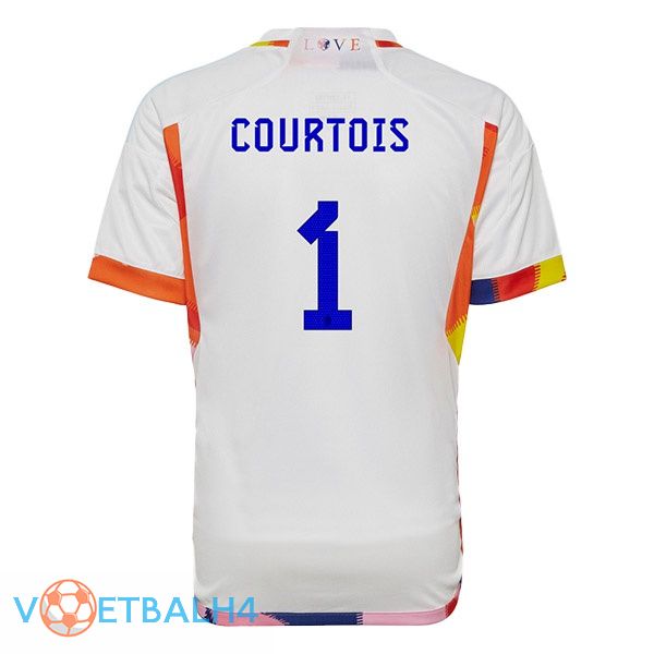 België (COURTOIS 1) voetbal jerseys uit wit wereldbeker 2022