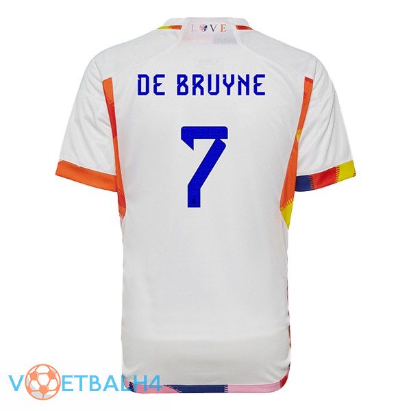 België (De BRUYNE 7) voetbal jerseys uit wit wereldbeker 2022