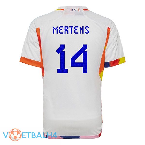 België (MERTENS 14) voetbal jerseys uit wit wereldbeker 2022