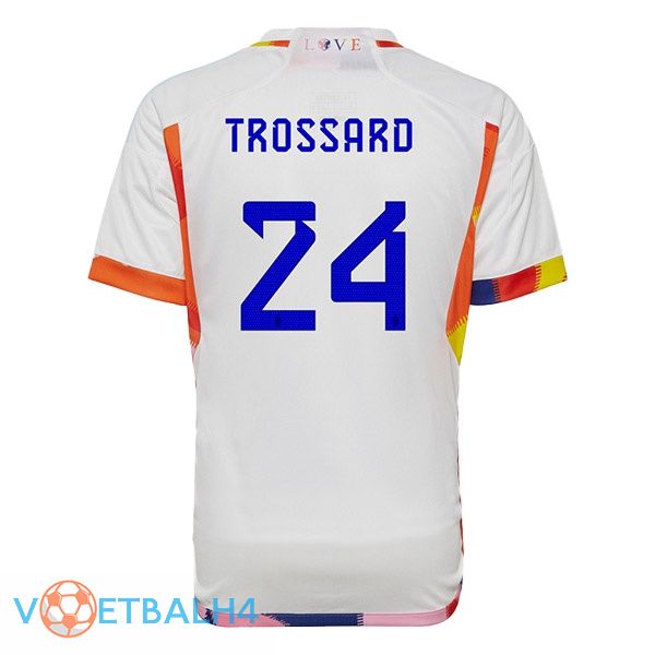 België (TROSSARD 24) voetbal jerseys uit wit wereldbeker 2022