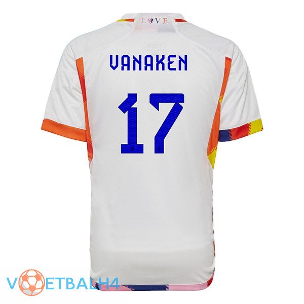 België (VANAKEN 17) voetbal jerseys uit wit wereldbeker 2022