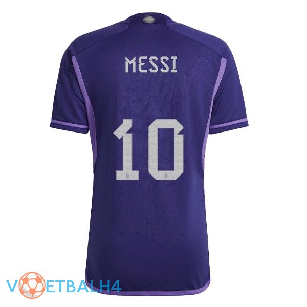 Argentinië (MESSI 10) voetbal jerseys uit paars wereldbeker 2022