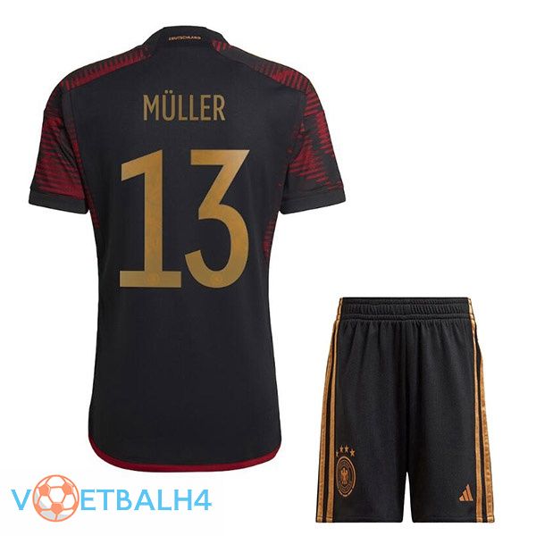 Duitsland (MÜLLER 13) kinderen voetbal jerseys uit zwart wereldbeker 2022