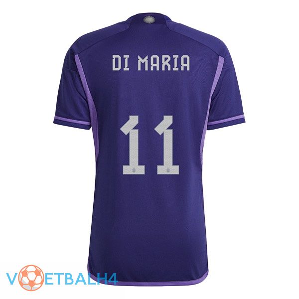 Argentinië (DI MARIA 11) voetbal jerseys uit paars wereldbeker 2022