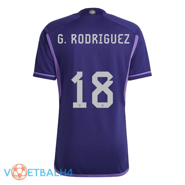 Argentinië (G. RODRIGUEZ 18) voetbal jerseys uit paars wereldbeker 2022