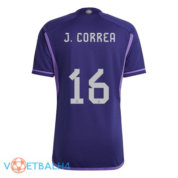 Argentinië (J.CORREA 16) voetbal jerseys uit paars wereldbeker 2022