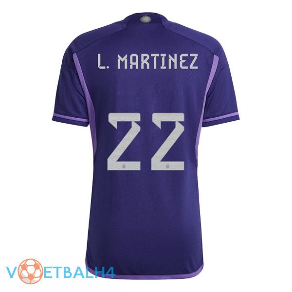 Argentinië (L.MARTINEZ 22) voetbal jerseys uit paars wereldbeker 2022