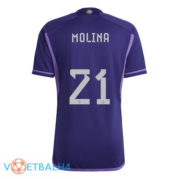 Argentinië (MOLINA 21) voetbal jerseys uit paars wereldbeker 2022