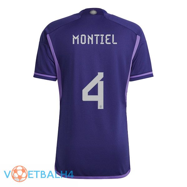 Argentinië (MONTIEL 4) voetbal jerseys uit paars wereldbeker 2022