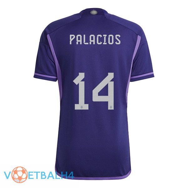 Argentinië (PALACIOS 14) voetbal jerseys uit paars wereldbeker 2022