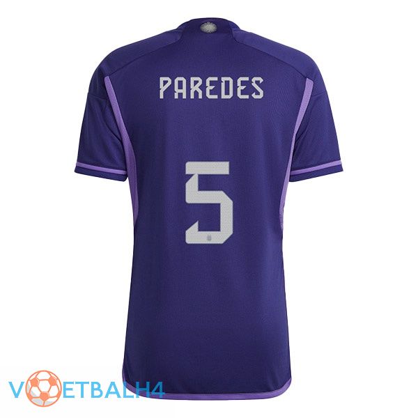 Argentinië (PAroodES 5) voetbal jerseys uit paars wereldbeker 2022