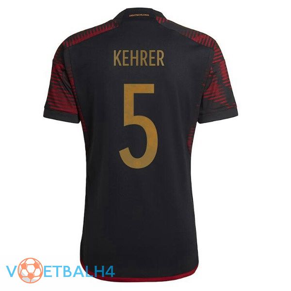 Duitsland (KEHRER 5) voetbal jerseys uit zwart wereldbeker 2022