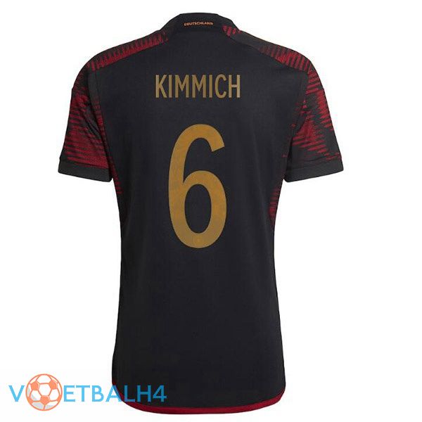 Duitsland (KIMMICH 6) voetbal jerseys uit zwart wereldbeker 2022