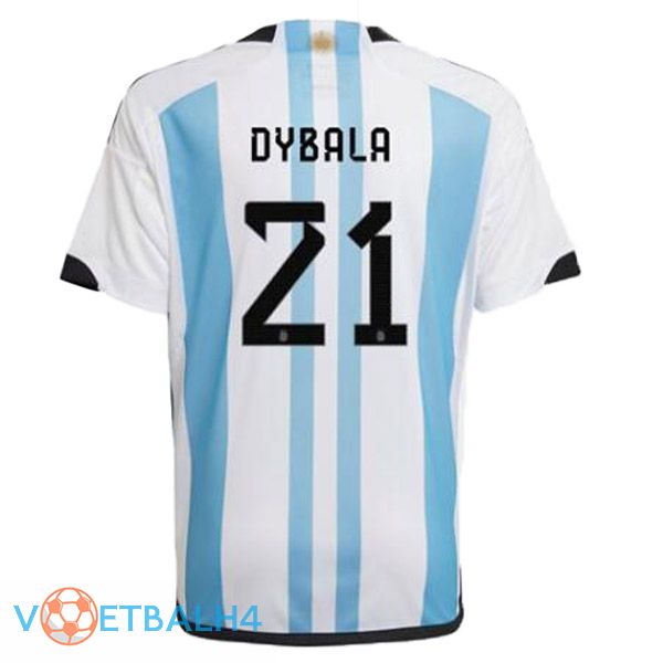 Argentinië (DYBALA 21) voetbal jersey thuis blauw wit wereldbeker 2022