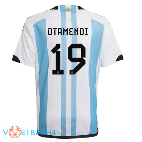 Argentinië (OTAMENDI 19) voetbal jersey thuis blauw wit wereldbeker 2022