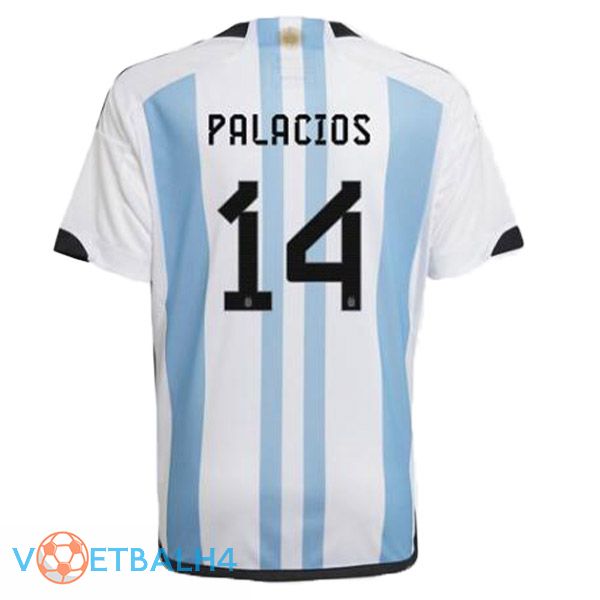 Argentinië (PALACIOS 14) voetbal jersey thuis blauw wit wereldbeker 2022