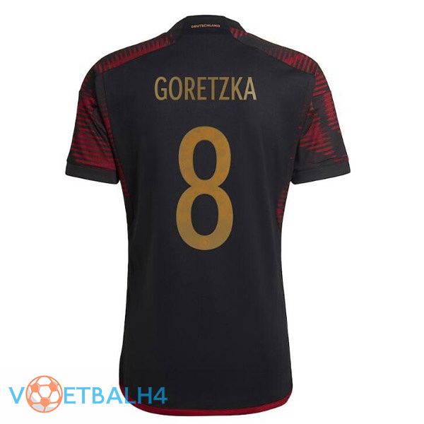 Duitsland (GORETZKA 8) voetbal jerseys uit zwart wereldbeker 2022