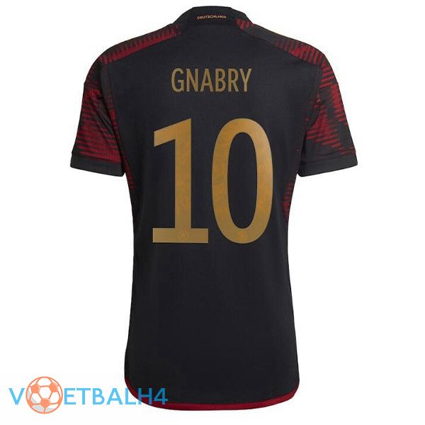 Duitsland (GNABRY 10) voetbal jerseys uit zwart wereldbeker 2022