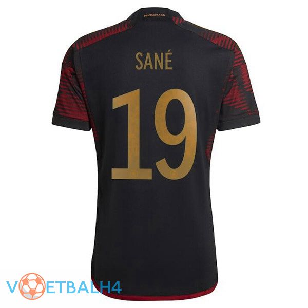 Duitsland (SANÉ 19) voetbal jerseys uit zwart wereldbeker 2022