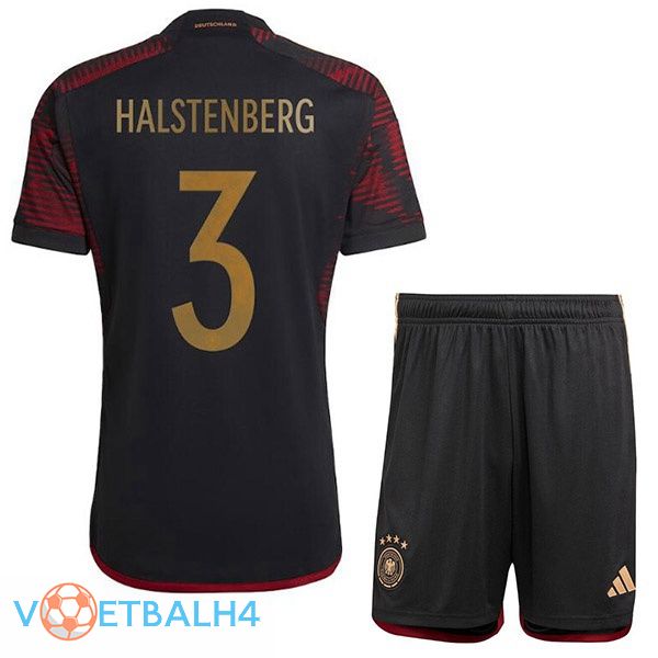 Duitsland (HALSTENBERG 3) kinderen voetbal jerseys uit zwart wereldbeker 2022