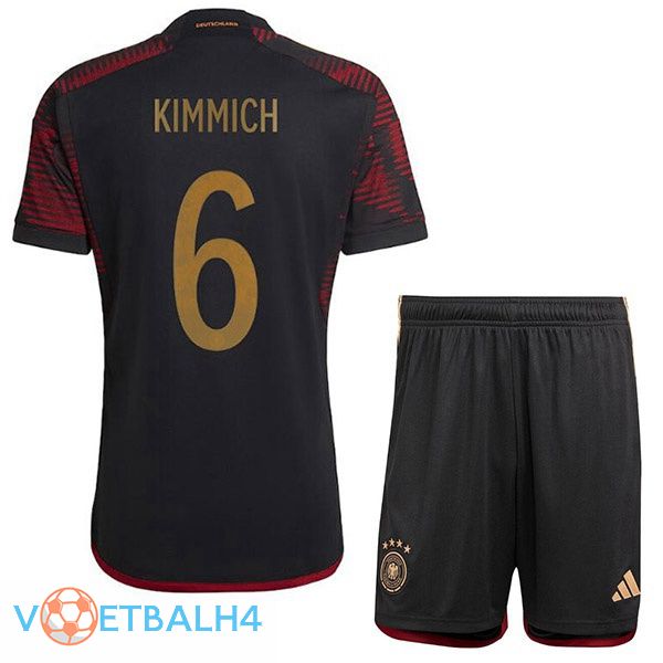 Duitsland (KIMMICH 6) kinderen voetbal jerseys uit zwart wereldbeker 2022