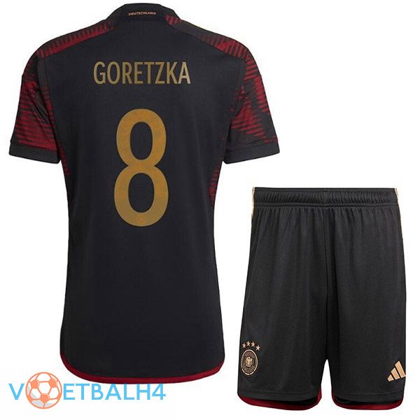 Duitsland (GORETZKA 8) kinderen voetbal jerseys uit zwart wereldbeker 2022