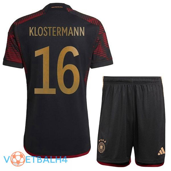 Duitsland (KLOSTERMANN 16) kinderen voetbal jerseys uit zwart wereldbeker 2022