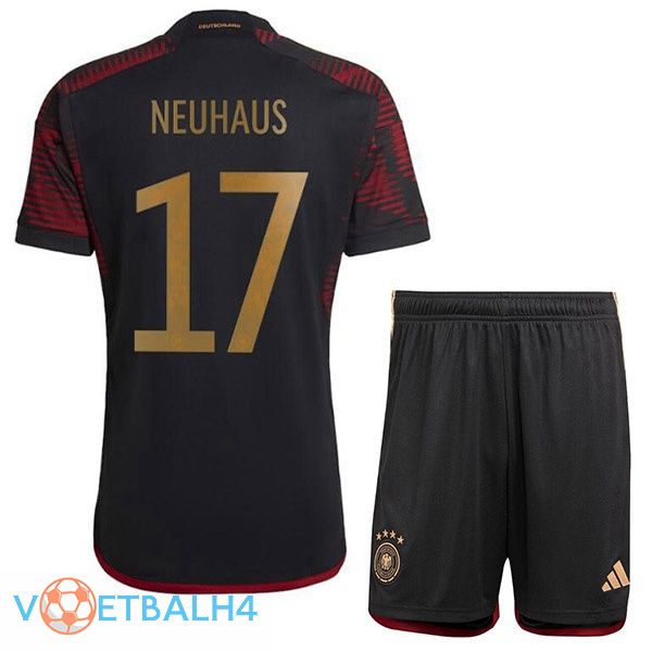 Duitsland (NEUHAUS 17) kinderen voetbal jerseys uit zwart wereldbeker 2022