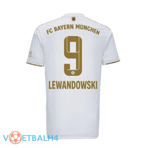 Bayern Munich (Lewandowski 9) voetbal jerseys uit wit 2022-2023