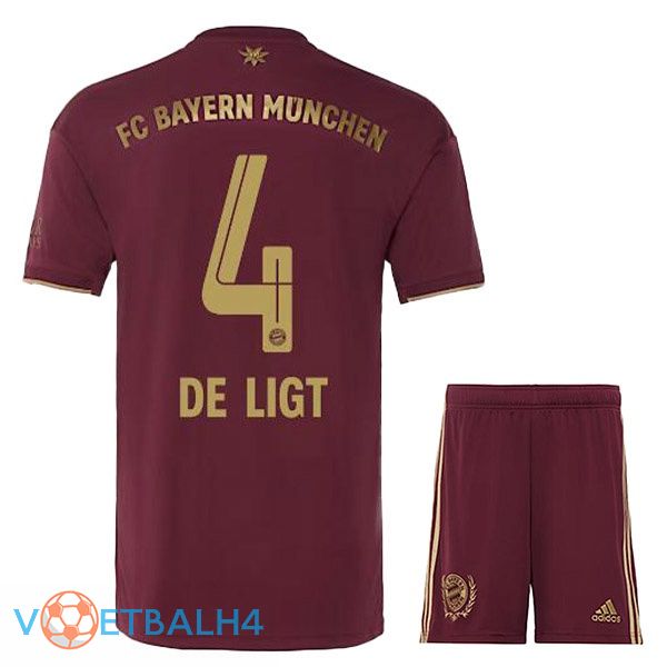 Bayern Munich (De Ligt 4) kinderen voetbal jerseys Speciale editie rood 2022-2023