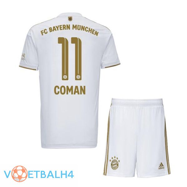 Bayern Munich (Coman 11) kinderen voetbal jerseys uit wit 2022-2023