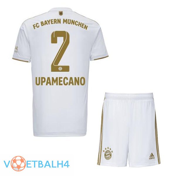 Bayern Munich (Upamecano 2) kinderen voetbal jerseys uit wit 2022-2023