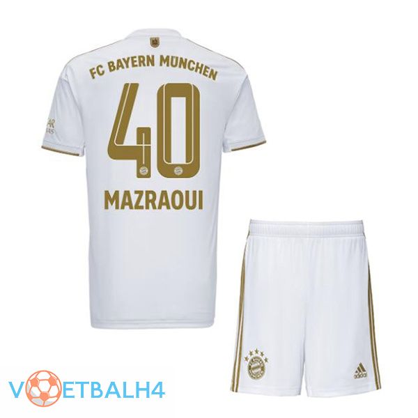 Bayern Munich (Mazraoui 40) kinderen voetbal jerseys uit wit 2022-2023