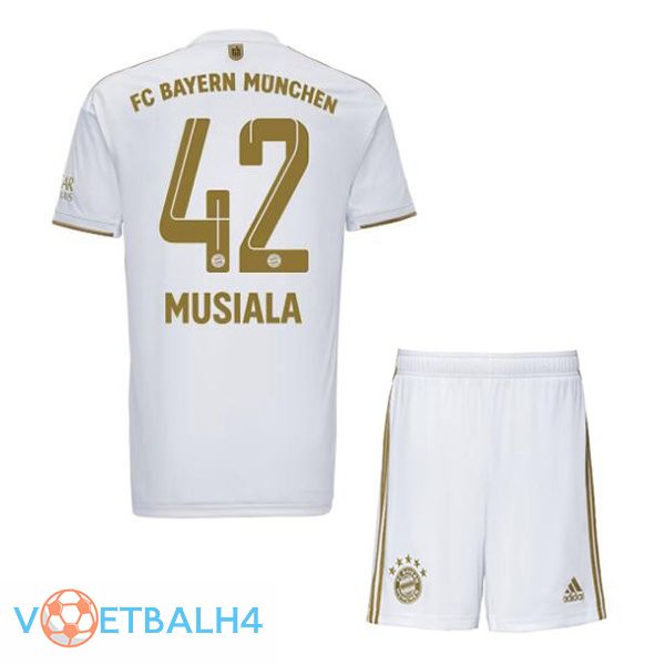 Bayern Munich (Musiala 42) kinderen voetbal jerseys uit wit 2022-2023