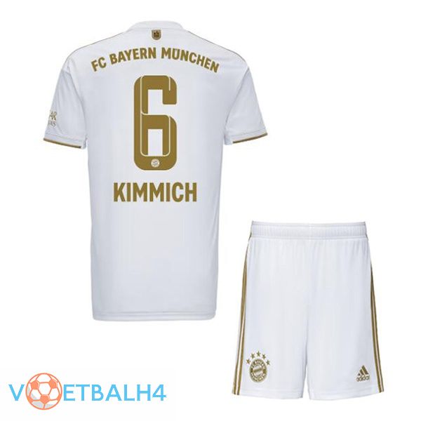 Bayern Munich (Kimmich 6) kinderen voetbal jerseys uit wit 2022-2023