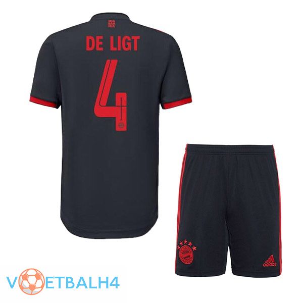 Bayern Munich (de Ligt 4) kinderen voetbal jersey derde zwart 2022/2023