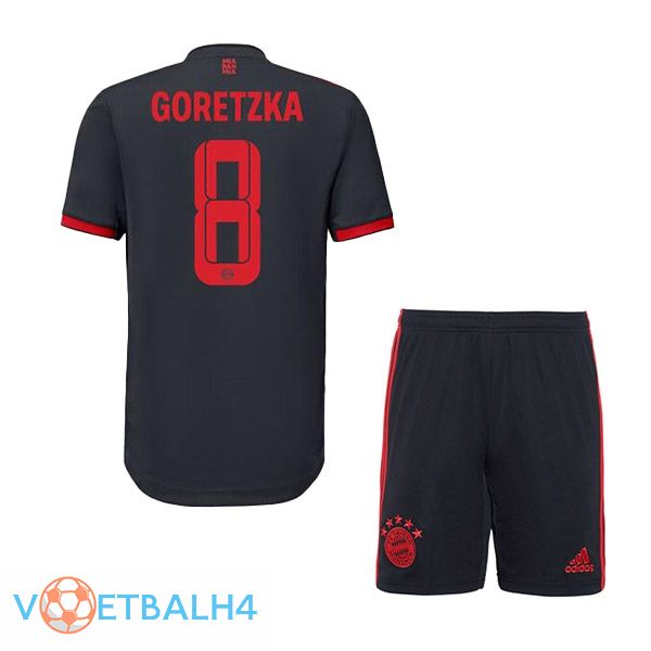 Bayern Munich (Goretzka 8) kinderen voetbal jersey derde zwart 2022/2023