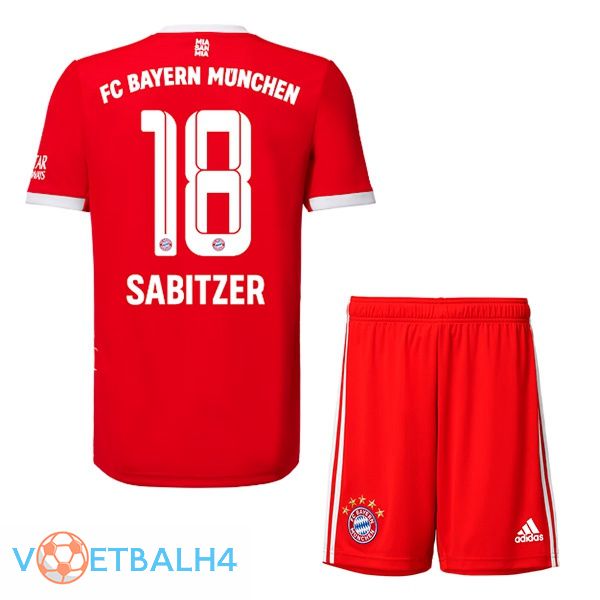 Bayern Munich (Sabitzer 18) jersey thuis kinderen rood 2022/2023