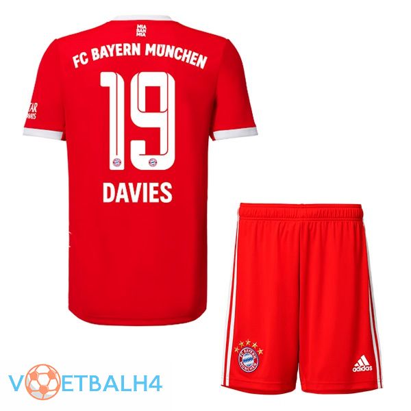 Bayern Munich (Davies 19) jersey thuis kinderen rood 2022/2023