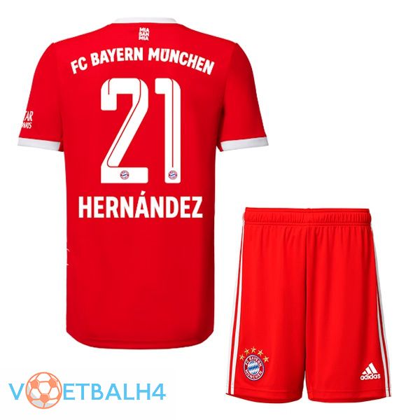 Bayern Munich (Hernández 21) jersey thuis kinderen rood 2022/2023