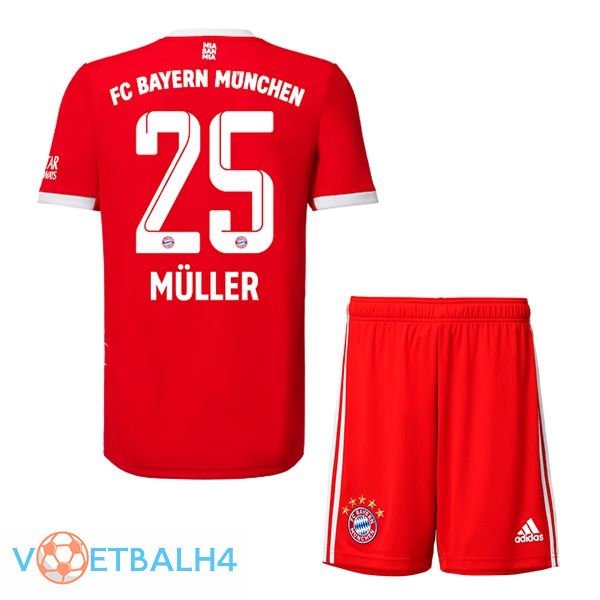 Bayern Munich (Müller 25) jersey thuis kinderen rood 2022/2023