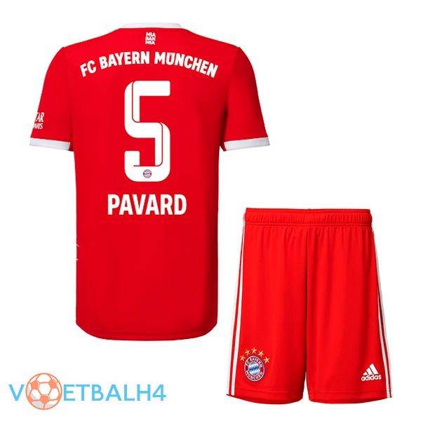 Bayern Munich (Pavard 5) jersey thuis kinderen rood 2022/2023