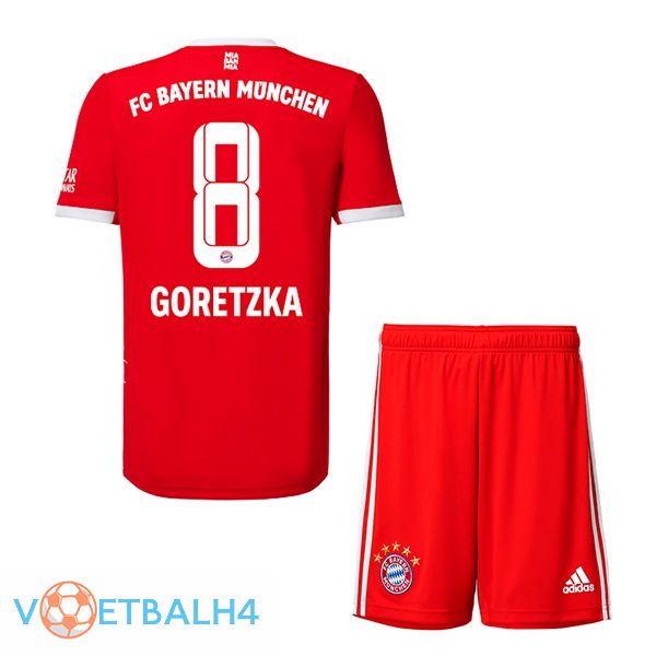 Bayern Munich (Goretzka 8) jersey thuis kinderen rood 2022/2023