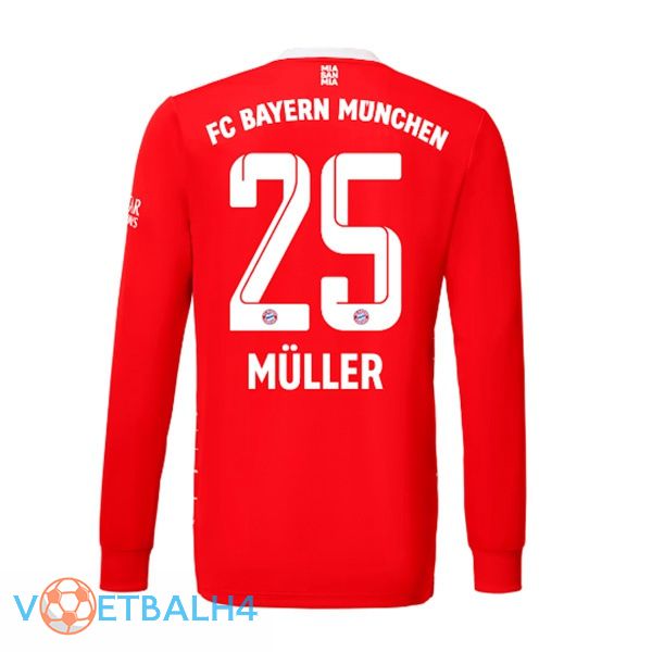 Bayern Munich (Müller 25) jersey thuis lange mouwrood 2022/2023