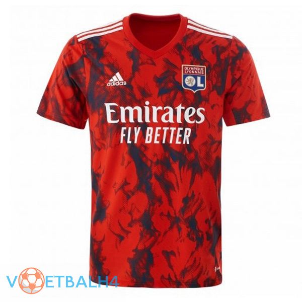 Lyon OL voetbal jersey uit rood 2022/2023