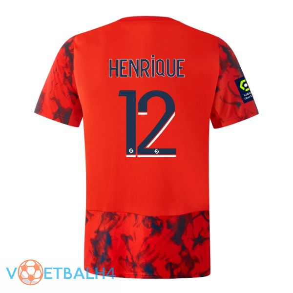 Lyon OL (HENRIQUE 12) voetbal jersey uit rood 2022/2023